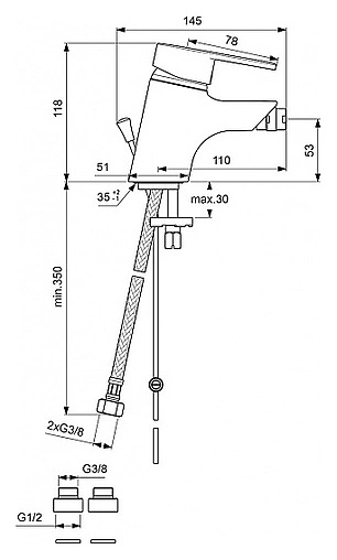 Смеситель для биде Vidima Seva Fresh хром BA028AA