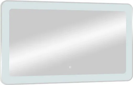 Зеркало с подсветкой Continent Velvette Led 120x70 с часами белый ЗЛП744