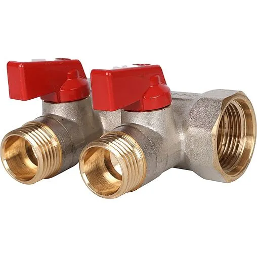 Коллектор запорный проходной 2 отвода красный ¾&quot;в/н x ½&quot;н Stout SMB 6210 341202