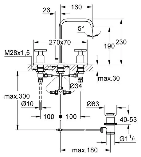 Смеситель для раковины Grohe Allure хром 20143000 Смеситель для раковины Grohe Allure хром 20143000