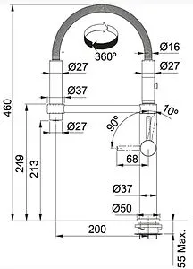 Смеситель для кухни с гибким изливом Franke Pescara 360 хром 115.0393.976 Смеситель для кухни с гибким изливом Franke Pescara 360 хром 115.0393.976, 2