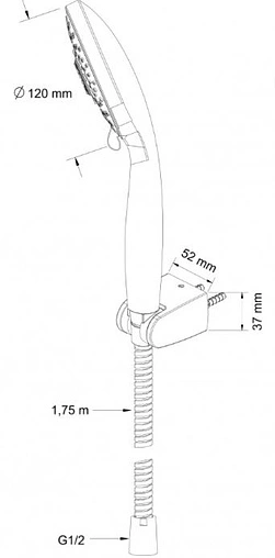 Душевой набор Swedbe Calypso хром 5090