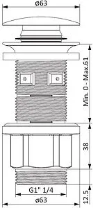 Выпуск автоматический для раковины Damixa Option хром 210600000 Выпуск автоматический для раковины Damixa Option хром 210600000, 2