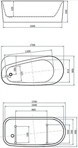 Ванна акриловая отдельностоящая Allen Brau Priority 1 170x80 белый 2.31001.20 Ванна акриловая отдельностоящая Allen Brau Priority 1 170x80 белый 2.31001.20, 2