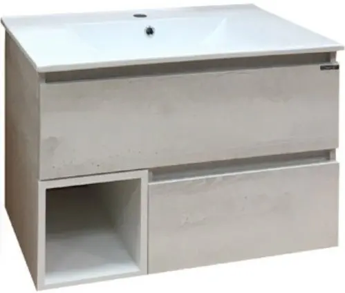 Тумба-умывальник подвесная Comforty Турин 75 дуб белый/белый 00004147332CF Тумба-умывальник подвесная Comforty Турин 75 дуб белый/белый 00004147332CF, 1