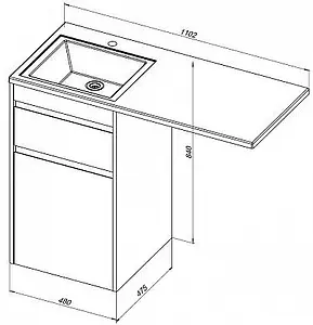 Тумба-умывальник напольная над стиральной машиной Aquanet Токио 110 R белый 00239289+00235498, 2