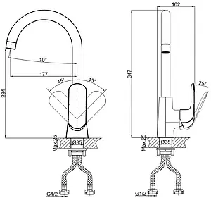 Смеситель для кухни D&K Venice Gondola хром DA1022401 Смеситель для кухни D&K Venice Gondola хром DA1022401, 2