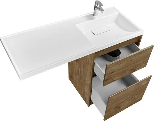 Тумба-умывальник напольная над стиральной машиной Aquaton Лондри 120 R дуб рустикальный 1A2669K1LHDR0+