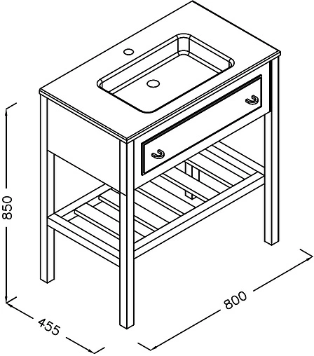 Тумба под умывальник напольная Isvea Terra 80 серый 21TR1085080I