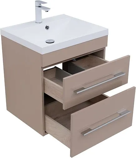 Тумба-умывальник подвесная Aquanet Верона 60 капучино 00304536+00281220