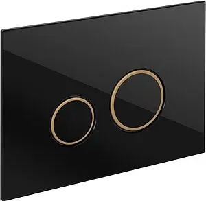 Клавиша смыва для унитаза Cersanit Twins 64117 кнопки/черный глянцевый, кольца/золото Клавиша смыва для унитаза Cersanit Twins 64117 кнопки/черный глянцевый, кольца/золото, 3