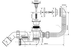 Слив-перелив для ванны Mc Alpine хром MRB8CB-PB Слив-перелив для ванны Mc Alpine хром MRB8CB-PB, 4
