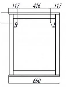 Зеркало Aquaton Леон 65 ясень чёрный 1A187102LBPT0, 2