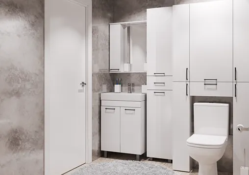 Тумба-умывальник напольный Айсберг Контраст 60 белый DA2709T+4607152361674