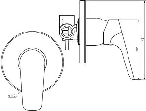 Смеситель для душа скрытого монтажа Damixa Jupiter чёрный матовый 777500300, 2