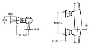 Термостат для душа Jacob Delafon Symbol хром E71683-CP, 2
