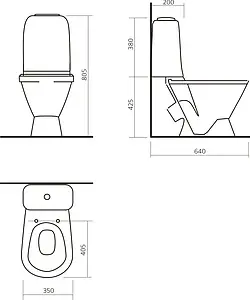 Унитаз-компакт Sanita Самарский Комфорт белый WC.CC/Samarsky/2-TM/WHT.G/S1 Унитаз-компакт Sanita Самарский Комфорт белый WC.CC/Samarsky/2-TM/WHT.G/S1, 2