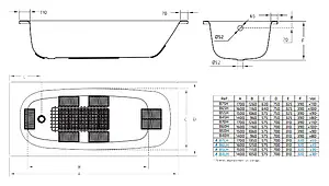 Ванна стальная BLB Universal HG 170x75 белый B75H Ванна стальная BLB Universal HG 170x75 белый B75H, 4