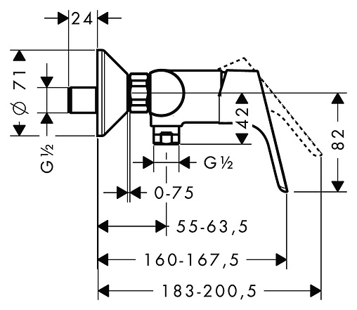 Смеситель для душа Hansgrohe Focus хром 31960000