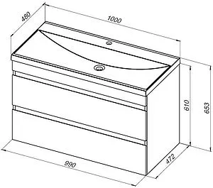 Тумба-умывальник подвесная Aquanet Нота New 100 дуб холден 00334206+00204096 Тумба-умывальник подвесная Aquanet Нота New 100 дуб холден 00334206+00204096, 2