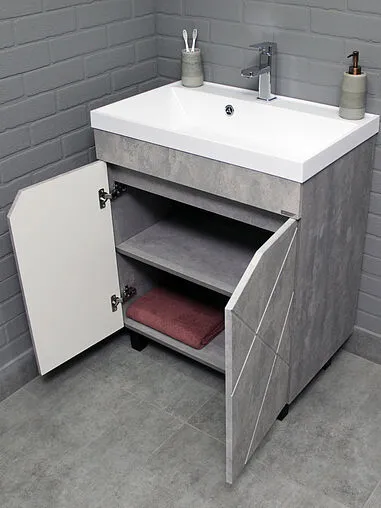 Тумба под умывальник напольный Домино Vector 70 метрополитан грей/бетон серый DV6613T