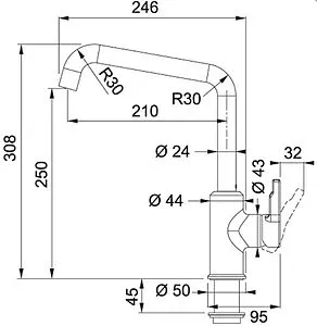 Смеситель для кухни Franke Urban бежевый 115.0595.064 Смеситель для кухни Franke Urban бежевый 115.0595.064, 2