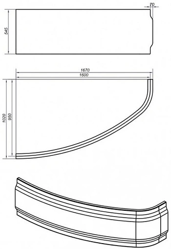 Панель для ванны фронтальная Cersanit Joanna 160 белый 63362