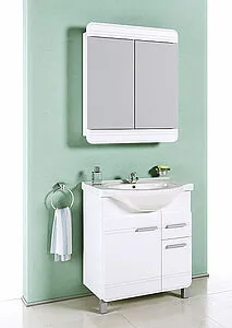 Шкаф-зеркало Aqwella Corsica 74 белый Kor.04.07, 4