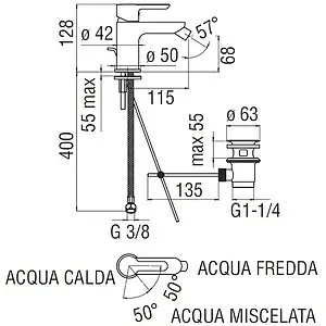 Смеситель для биде Nobili ABC хром AB87119/1CR Смеситель для биде Nobili ABC хром AB87119/1CR, 2