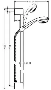 Душевая стойка Hansgrohe Crometta 85 Mono Green 1jet 90см хром 27651000 Душевая стойка Hansgrohe Crometta 85 Mono Green 1jet 90см хром 27651000, 2