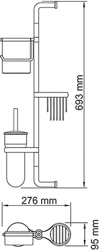 Стойка для аксессуаров Wasserkraft хром K-1438