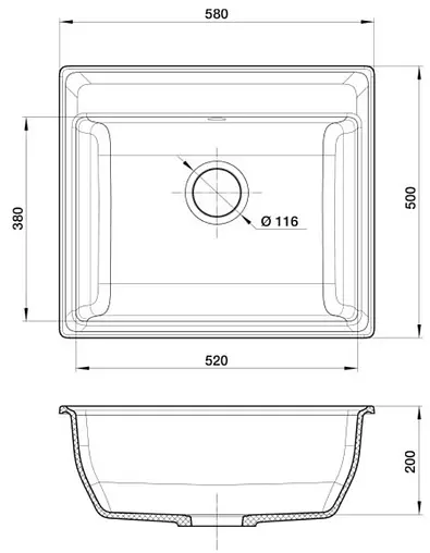 Мойка кухонная GranFest Vertex V-580 песочный