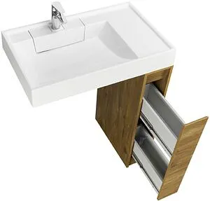 Тумба-умывальник напольная над стиральной машиной Aquaton Лондри 80 дуб сантана/белый 1A2671K2LH0C0+, 3