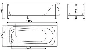 Ванна акриловая BelBagno 150x70 BB102-150-70 Ванна акриловая BelBagno 150x70 BB102-150-70, 2