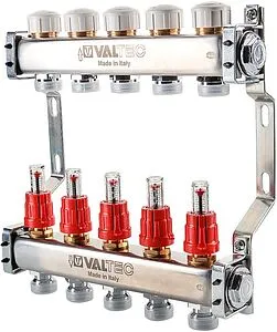 Группа коллекторная с расходомерами 4 отвода 1&quot;в/в x ¾&quot;ек Valtec VTc.584.EMNX.0604, 1