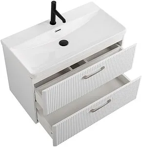 Тумба-умывальник подвесная BelBagno DUE 80 Белый металлик DUE-800-2C-SO-BM-P+BB-8076-3-80, 3