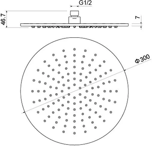 Лейка верхнего душа Aquatek чёрный матовый AQ2079MB