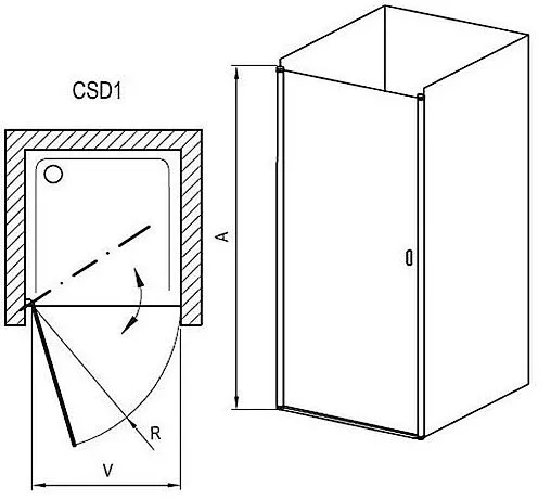 Дверь в нишу 800мм прозрачное стекло Ravak Chrome CSD1-80 0QV40100Z1