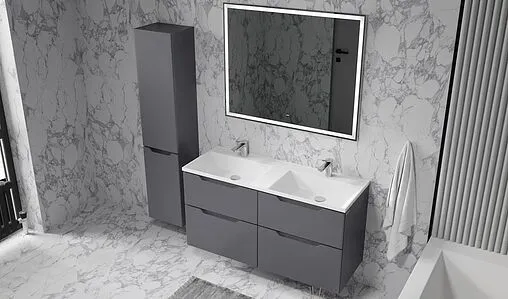 Тумба-умывальник подвесная Raval Wector 120 антрацит Wct.01.120/P/A/MD+4627173210218