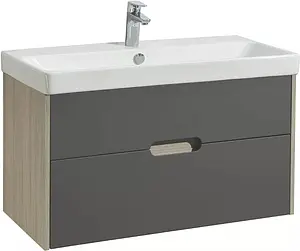 Тумба под умывальник подвесная Aquaton Оливия 90 грей/дуб ойстер 1A254401OLUG0, 1