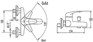 Смеситель для ванны SMARTsant Реал хром SM033503AA, 2