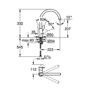 Смеситель для кухни Grohe BauEdge хром 31367001 Смеситель для кухни Grohe BauEdge хром 31367001, 2