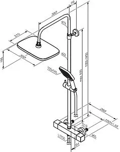 Душевая система с термостатом для душа Damixa Gala чёрный матовый 953800300 Душевая система с термостатом для душа Damixa Gala чёрный матовый 953800300, 2