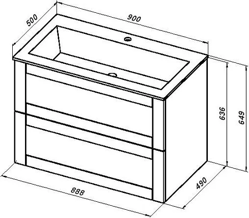 Тумба-умывальник подвесная Aquanet Терра 90 маренго 00313246+