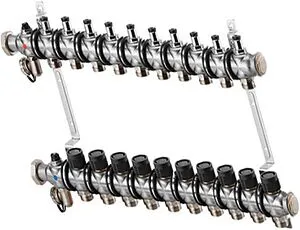 Группа коллекторная без расходомеров 10 отводов 1&quot;нг x ¾&quot;ек Oventrop Multidis SF 1404560, 1