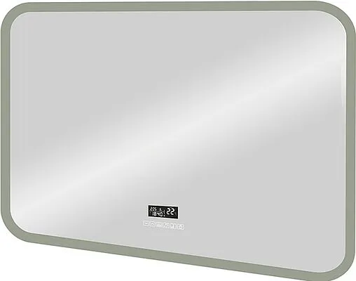 Зеркало с подсветкой Continent Demure Led 100x70 с музыкальным блоком, с подогревом белый ЗЛП259