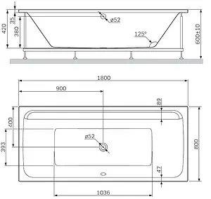 Ванна акриловая Am.Pm Inspire 2.0 180x80 W52A-180-080W-A Ванна акриловая Am.Pm Inspire 2.0 180x80 W52A-180-080W-A, 2
