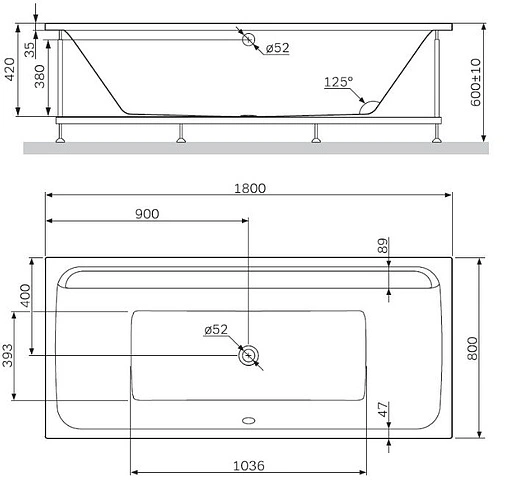 Ванна акриловая Am.Pm Inspire 2.0 180x80 W52A-180-080W-A