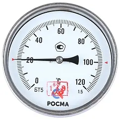 Термометр биметаллический Росма БТ-51.211 100мм 120°С гильза 46мм ½" 00000002544 Термометр биметаллический Росма БТ-51.211 100мм 120°С гильза 46мм ½" 00000002544