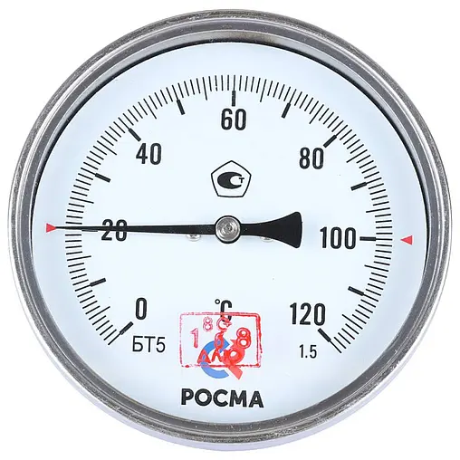 Термометр биметаллический Росма БТ-51.211 100мм 120°С гильза 46мм ½&quot; 00000002544